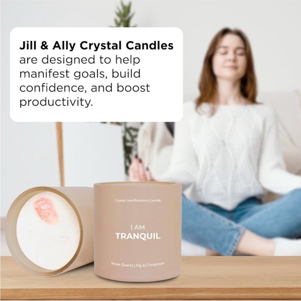 NEW Jill & Ally Harmony Candle Agate Crystal Manifestation Cedar Violet Scented - Picture 7 of 16